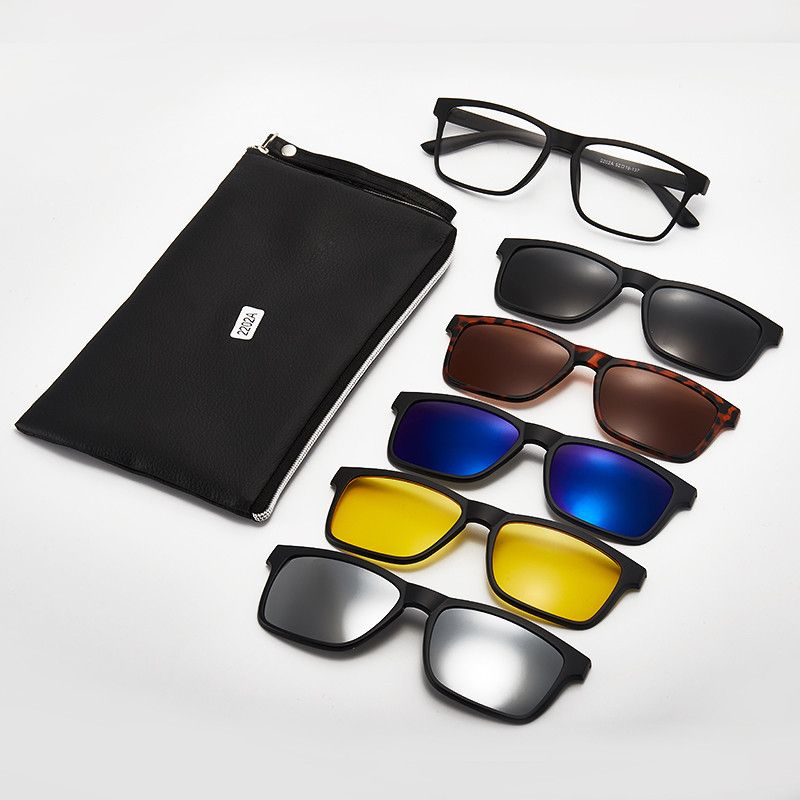 Square Shape 6 in 1 Magnetic Premium Quality Sunglasses